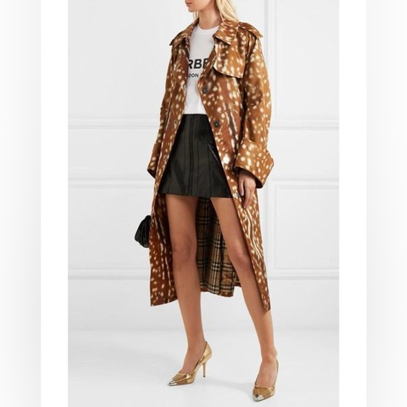 Burberry Jackets & Blazers - BURBERRY RARE Exaggerated Cuff Deer-Print Trench Coat